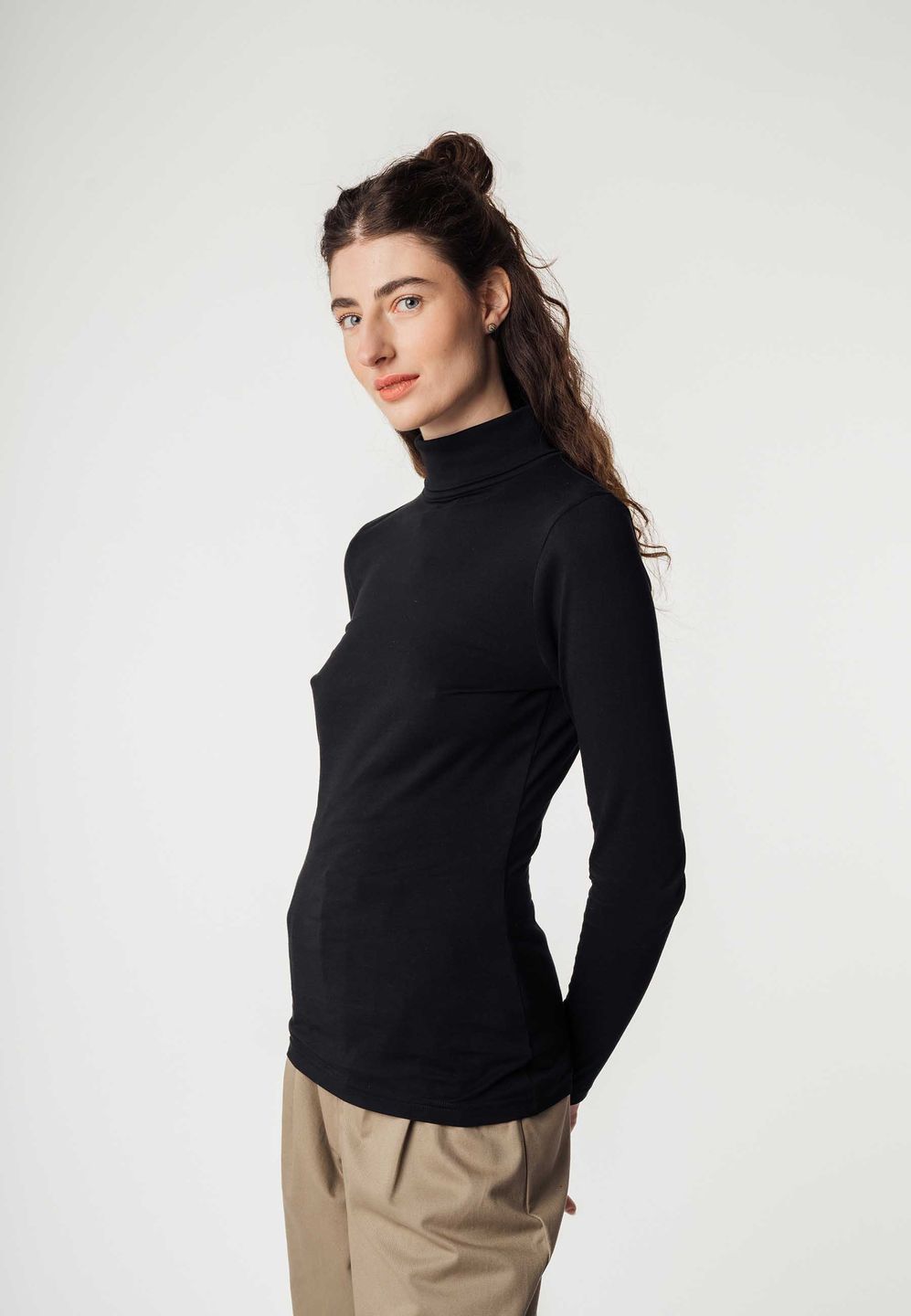 Rollkragen Longsleeve Anchal black von MELAWEAR