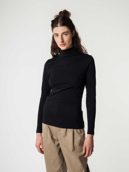 Rollkragen Longsleeve Anchal black von MELAWEAR