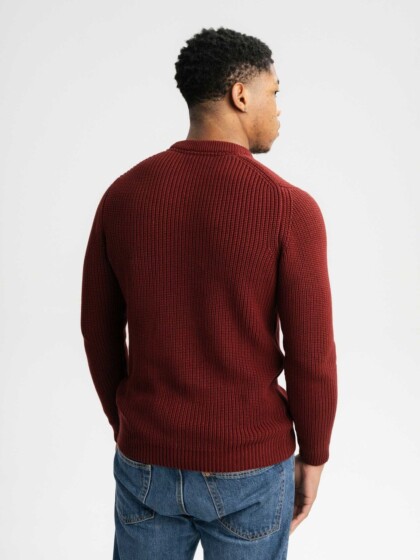 Strickpullover Ravi burgundy red von MELAWEAR