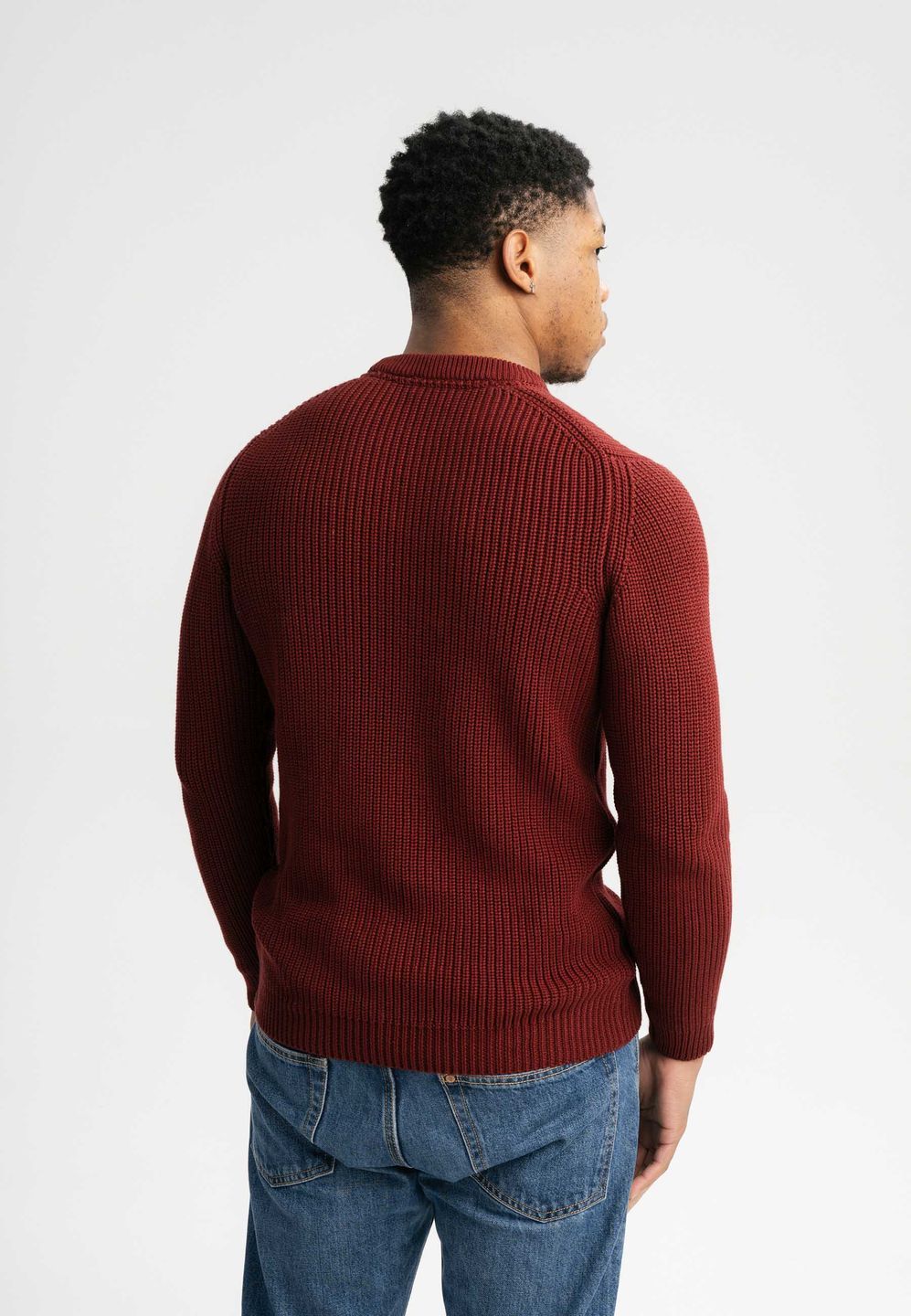 Strickpullover Ravi burgundy red von MELAWEAR