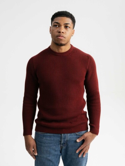 Strickpullover Ravi burgundy red von MELAWEAR