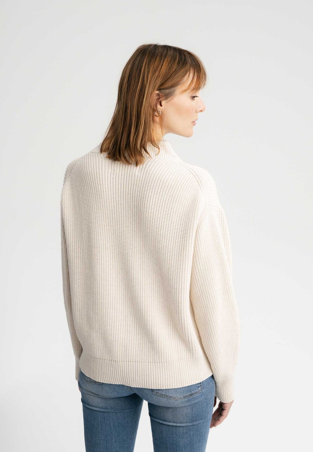 Strickpullover Troyer Kimaya cream blend von MELAWEAR