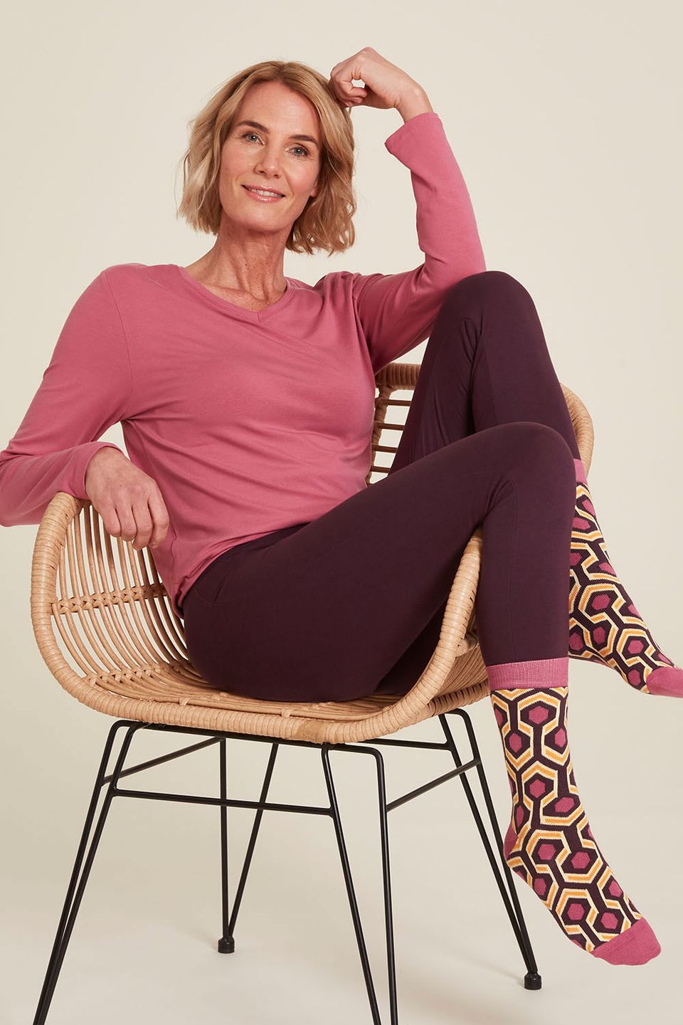 Jersey-Leggings plum von Tranquillo