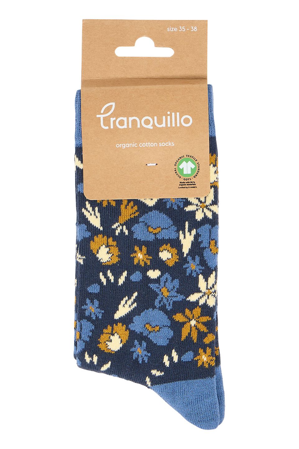 Socken mit floralem Print indigo von Tranquillo