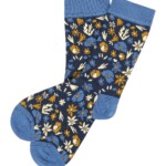 Socken mit floralem Print indigo von Tranquillo