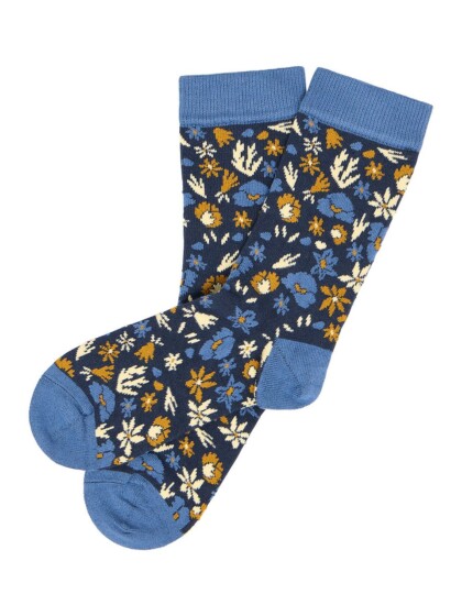 Socken mit floralem Print indigo von Tranquillo