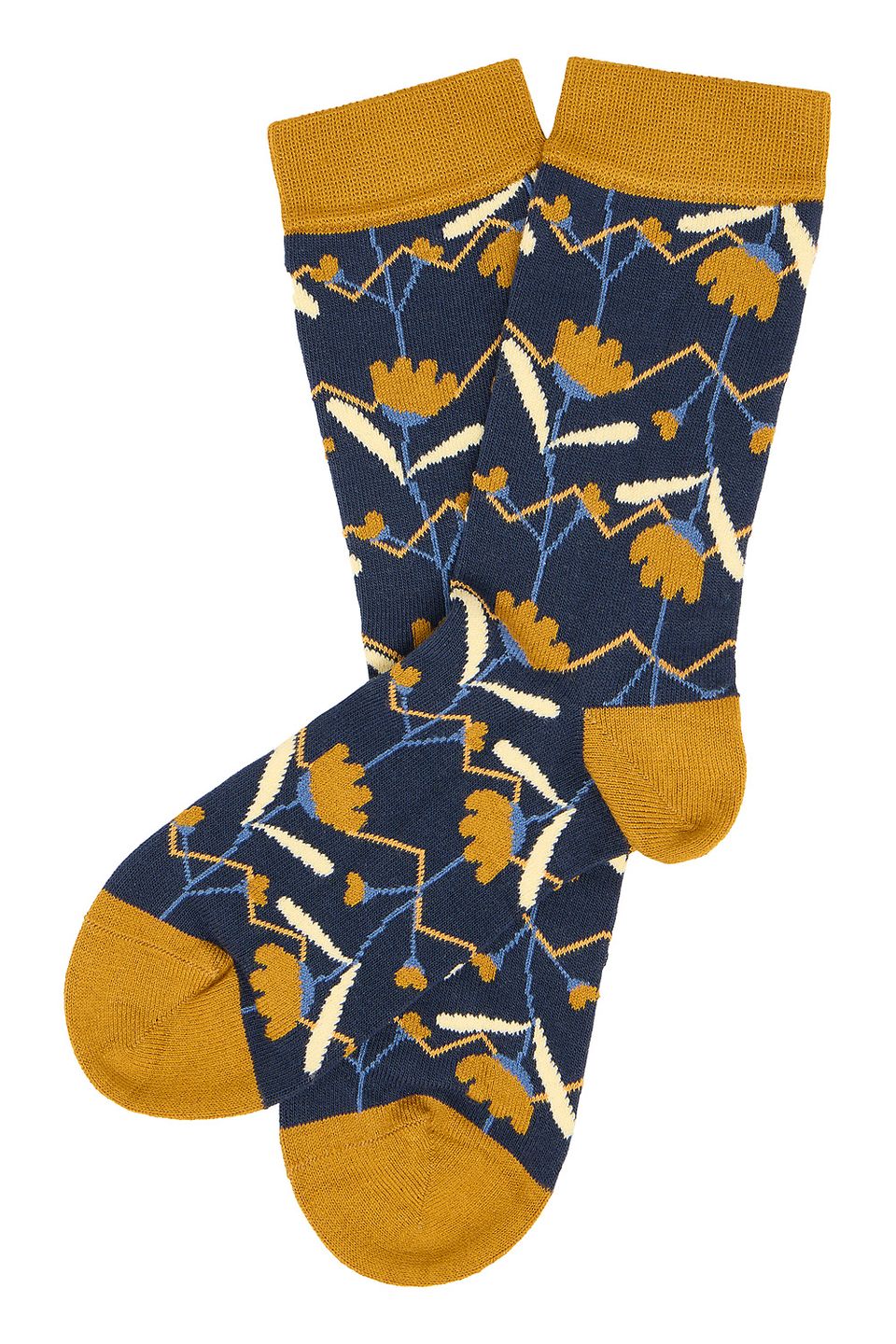 Socken mit floralem Print misty yellow von Tranquillo