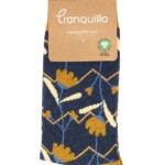 Socken mit floralem Print misty yellow von Tranquillo