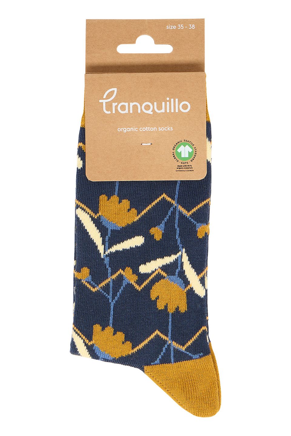 Socken mit floralem Print misty yellow von Tranquillo