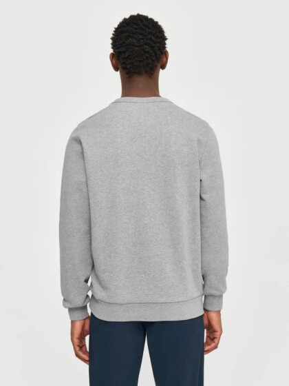 Sweatshirt Erik Basic Badge grey melange von KnowledgeCotton Apparel