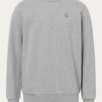 Sweatshirt Erik Basic Badge grey melange von KnowledgeCotton Apparel