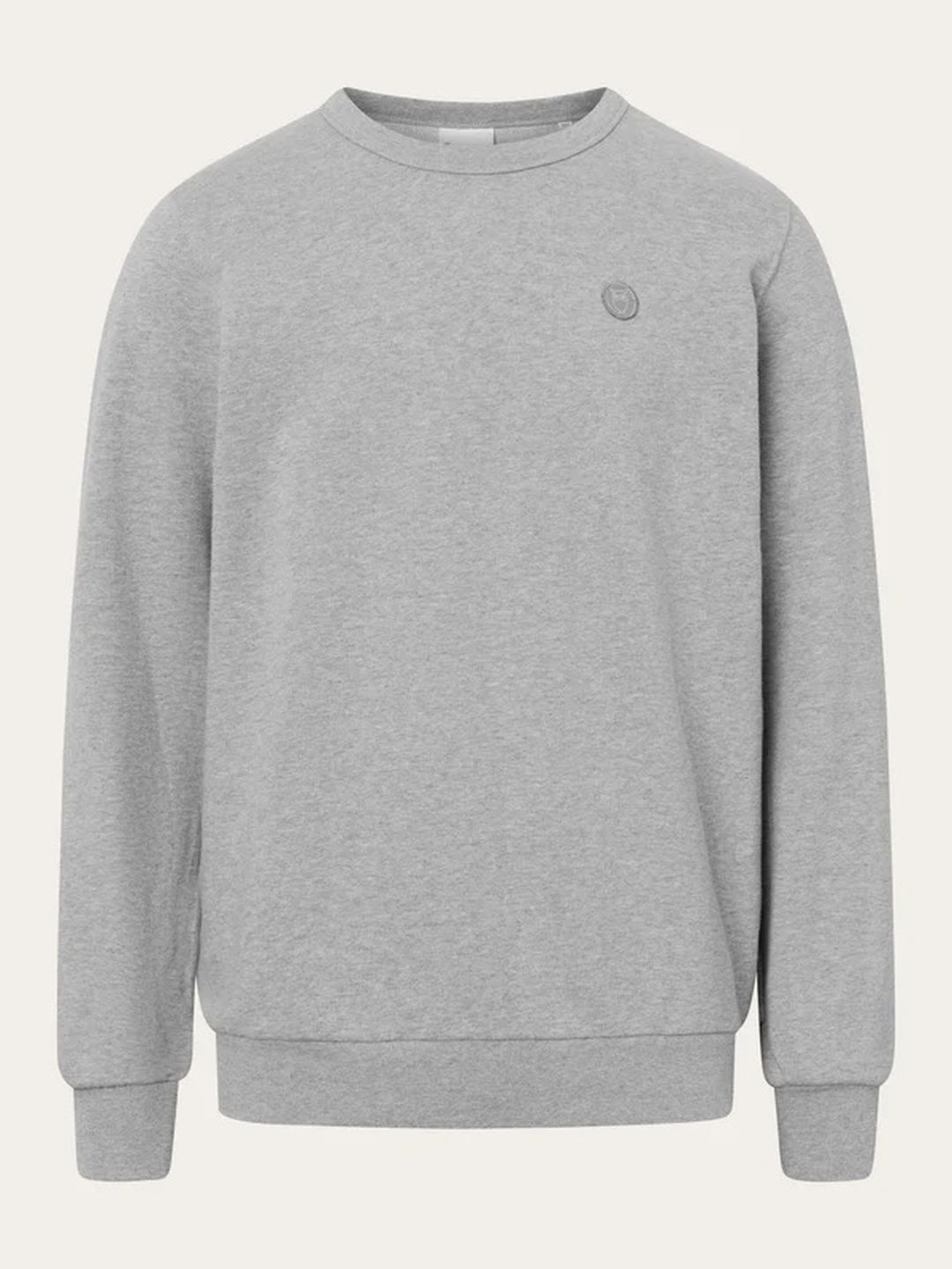 Sweatshirt Erik Basic Badge grey melange von KnowledgeCotton Apparel