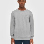 Sweatshirt Erik Basic Badge grey melange von KnowledgeCotton Apparel