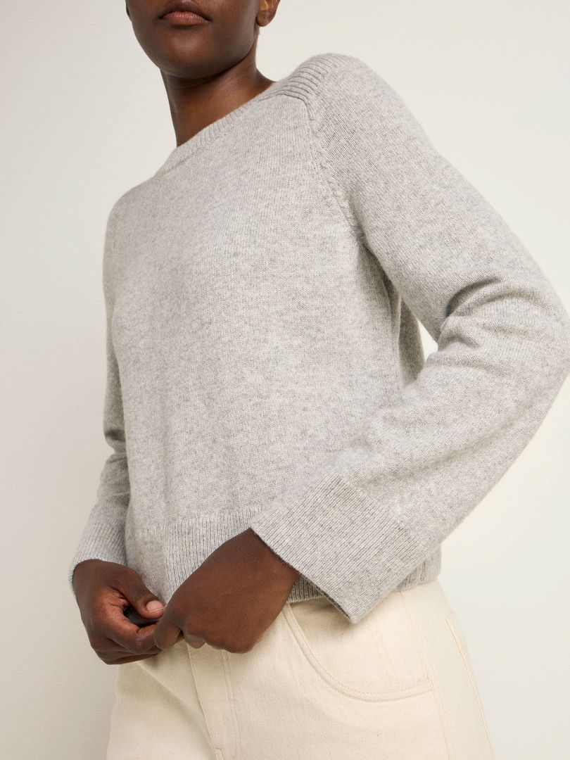 Pullover Cropped grey melange von Lanius