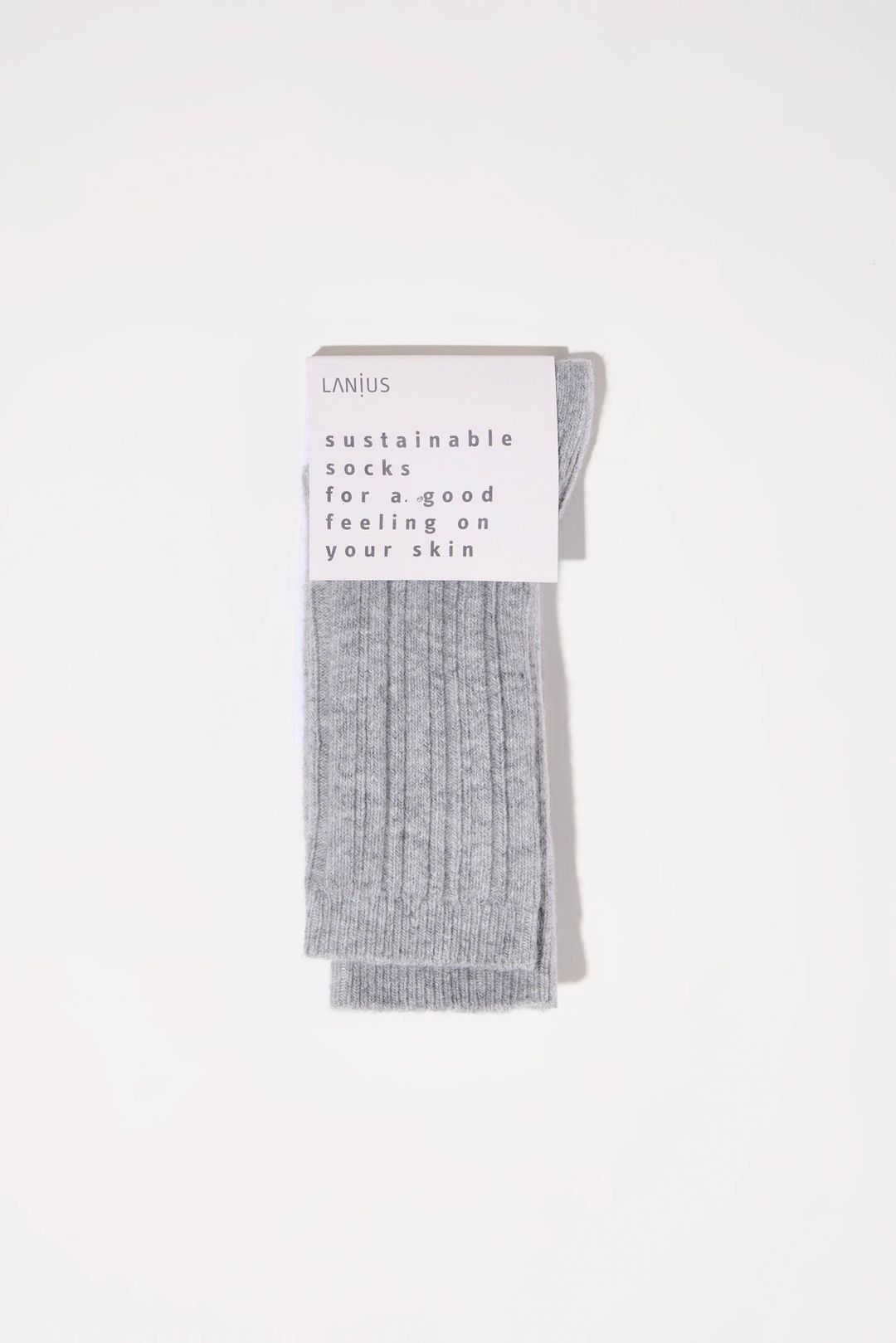 Rippenstrick-Socken grey melange von Lanius