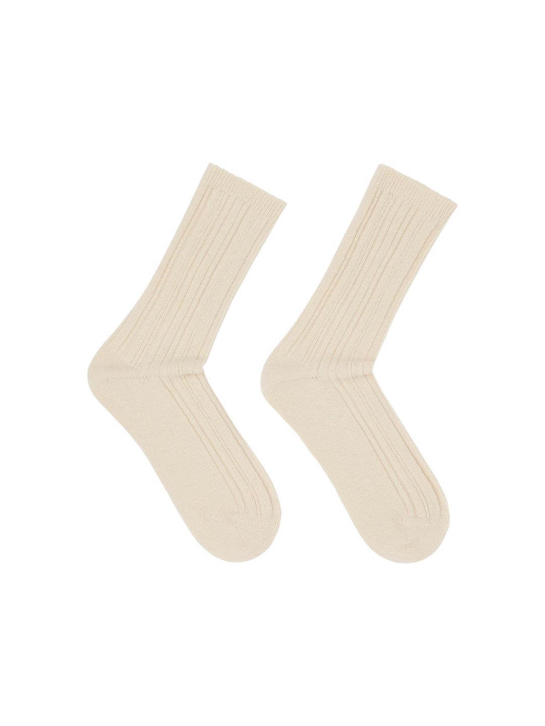 Rippenstrick-Socken off white 24 von Lanius