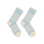 Socken Streifen frozen blue melange/ off white von Lanius