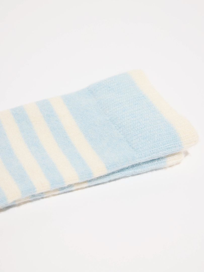 Socken Streifen frozen blue melange/ off white von Lanius