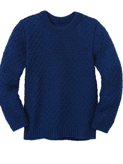 Aran-Pullover marine von disana