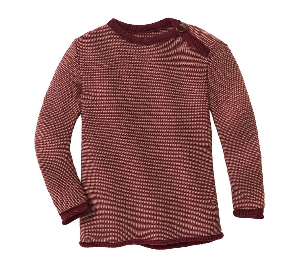 Melange-Pullover cassis-rosé von disana