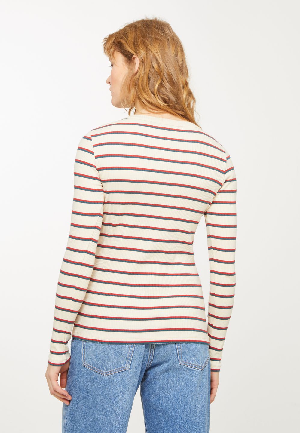 Longsleeve Lovagestripes arctic white von recolution