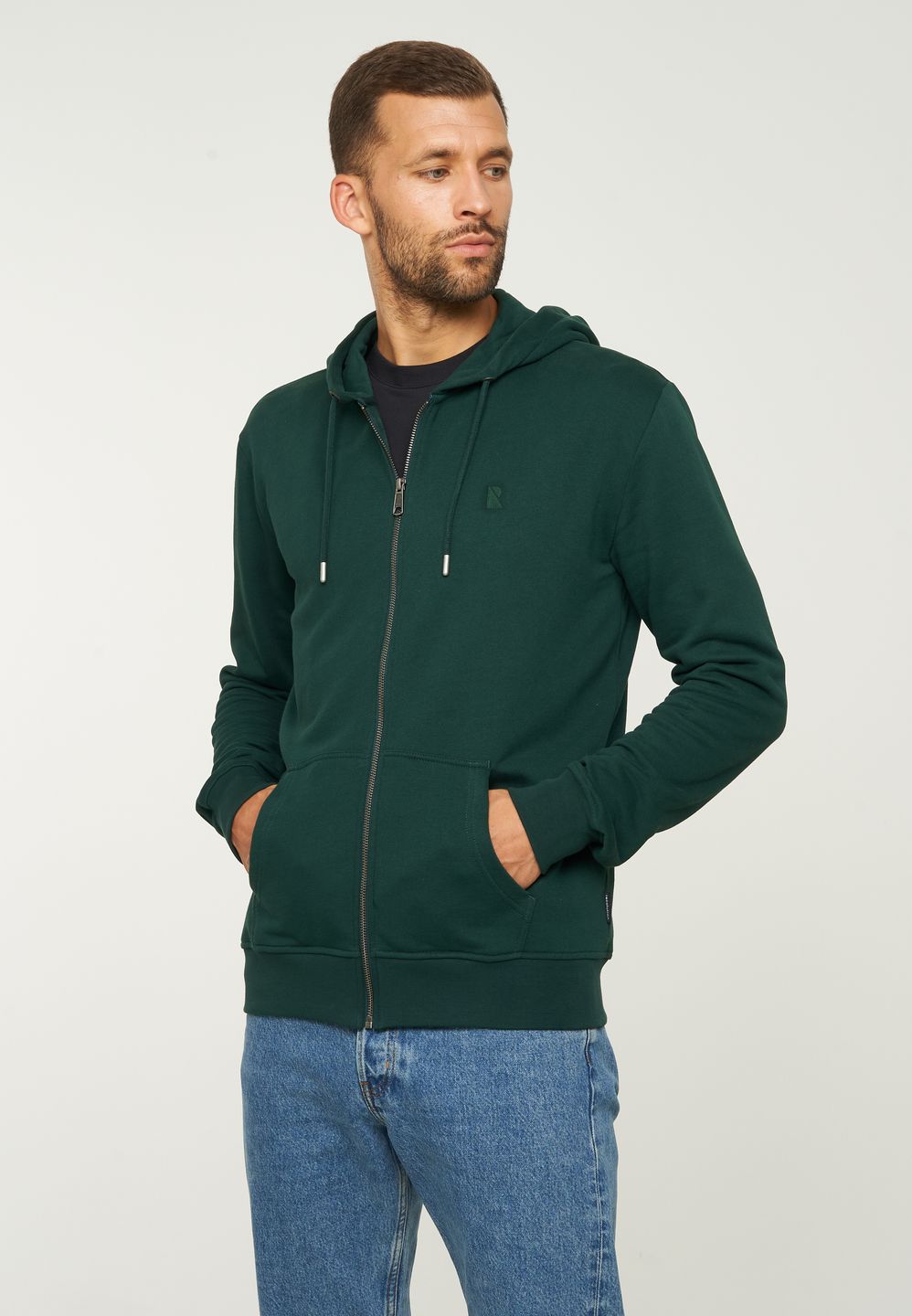 Sweatjacke Birch deep green von recolution