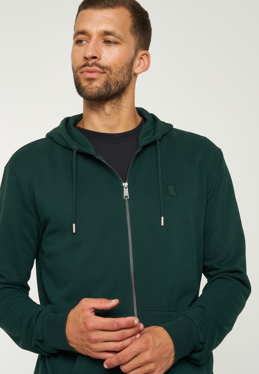 Sweatjacke Birch deep green von recolution