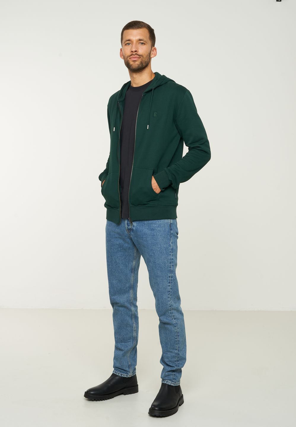 Sweatjacke Birch deep green von recolution