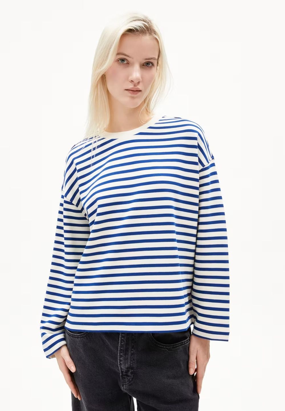 Sweatshirt Frankaa Maarlen Stripe undyed-lapis blue von Armedangels