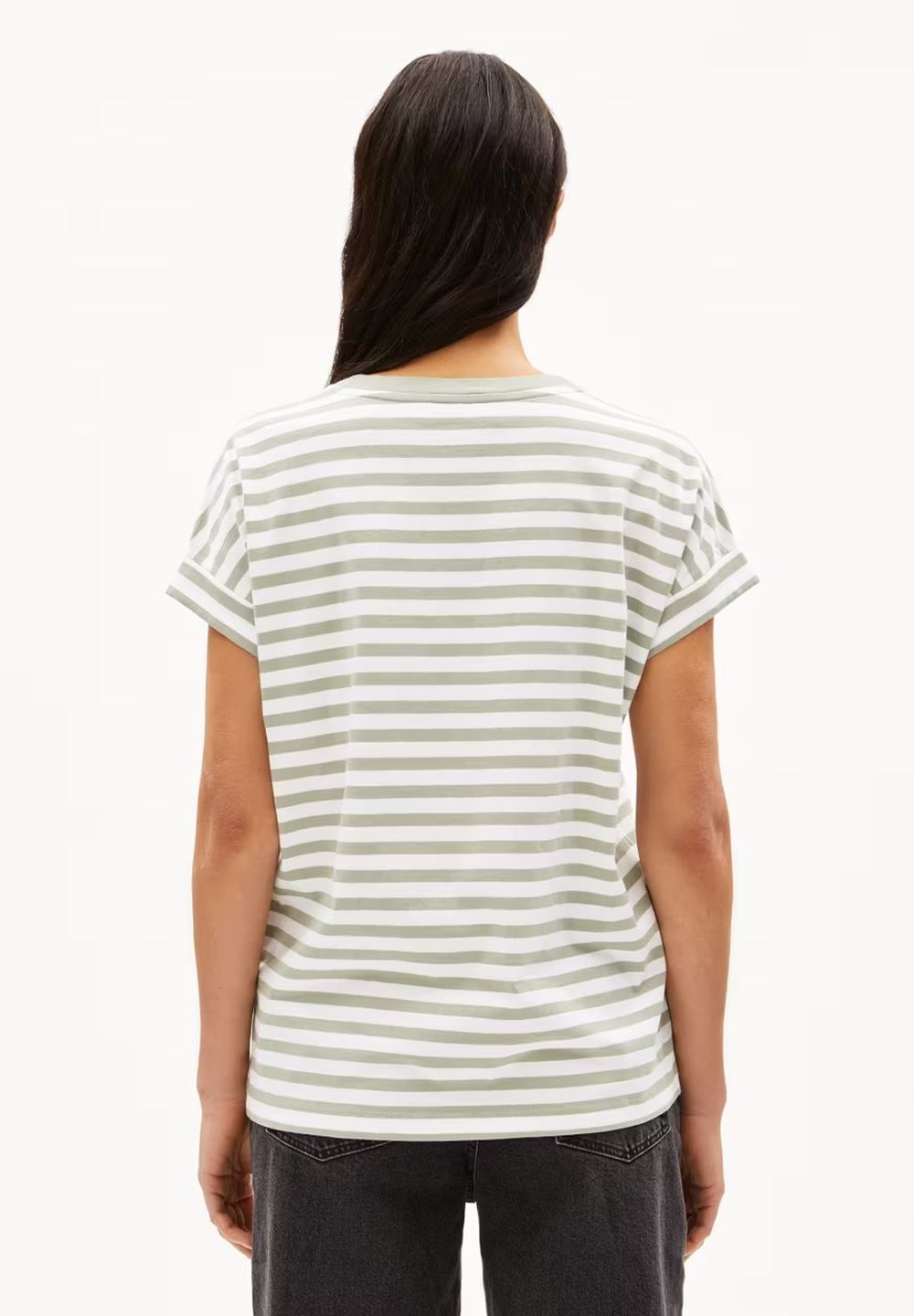 T-Shirt Idaara Stripes white-seagreen von Armedangels