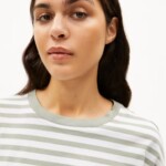 T-Shirt Idaara Stripes white-seagreen von Armedangels