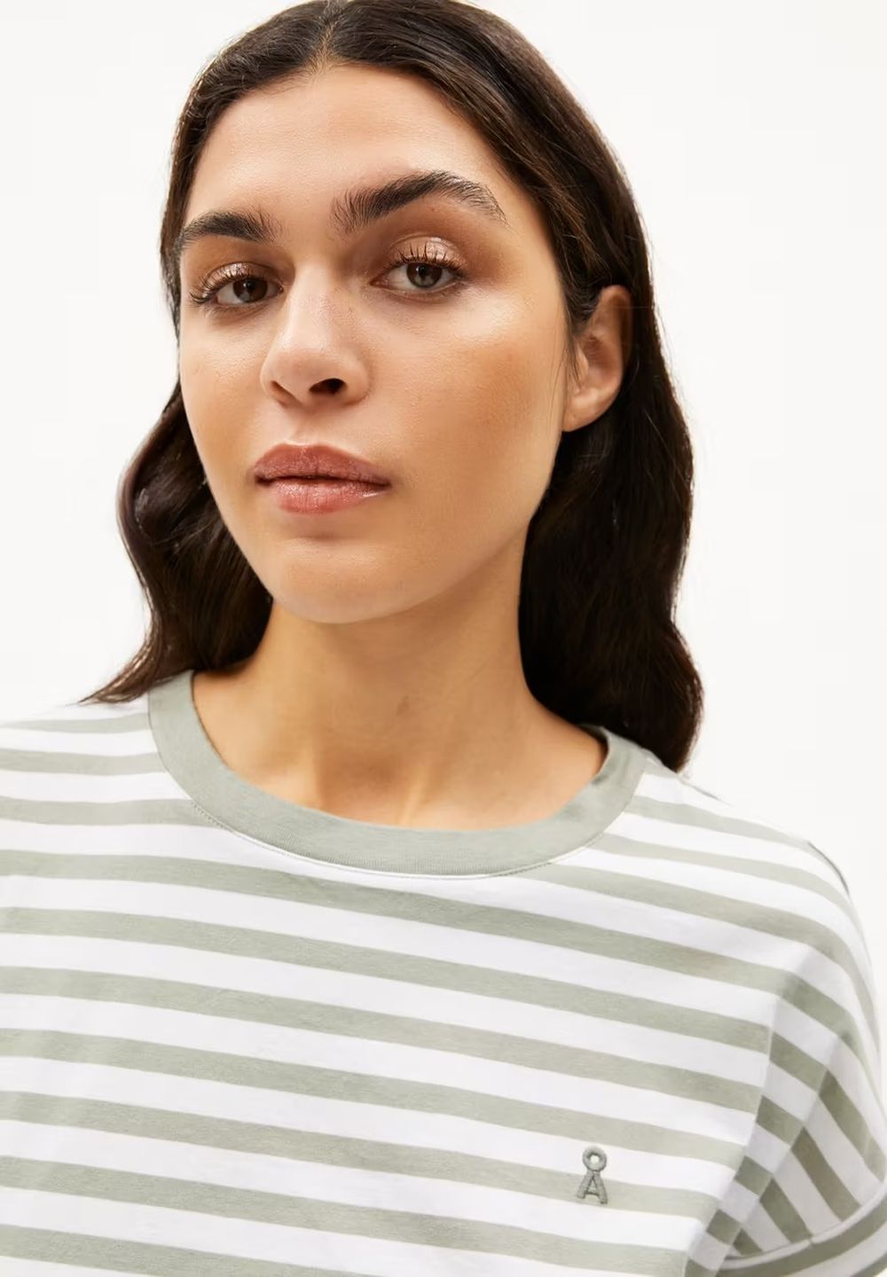 T-Shirt Idaara Stripes white-seagreen von Armedangels