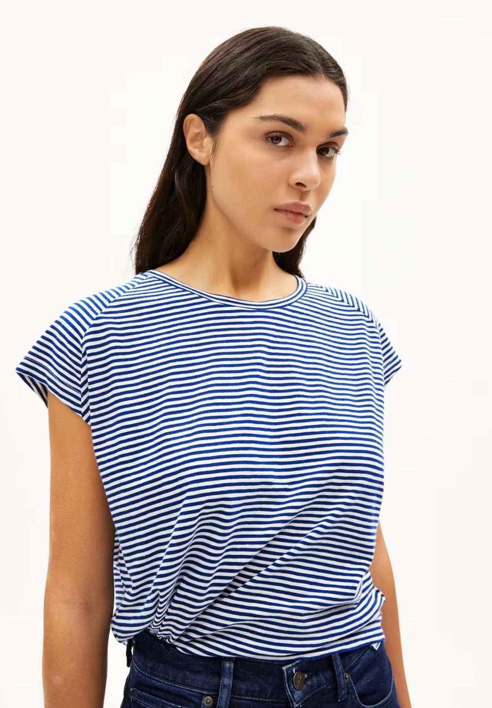 T-Shirt Oneliaa Lovely Stripes oatmilk-lapis blue von Armedangels