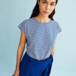 T-Shirt Oneliaa Lovely Stripes oatmilk-lapis blue von Armedangels