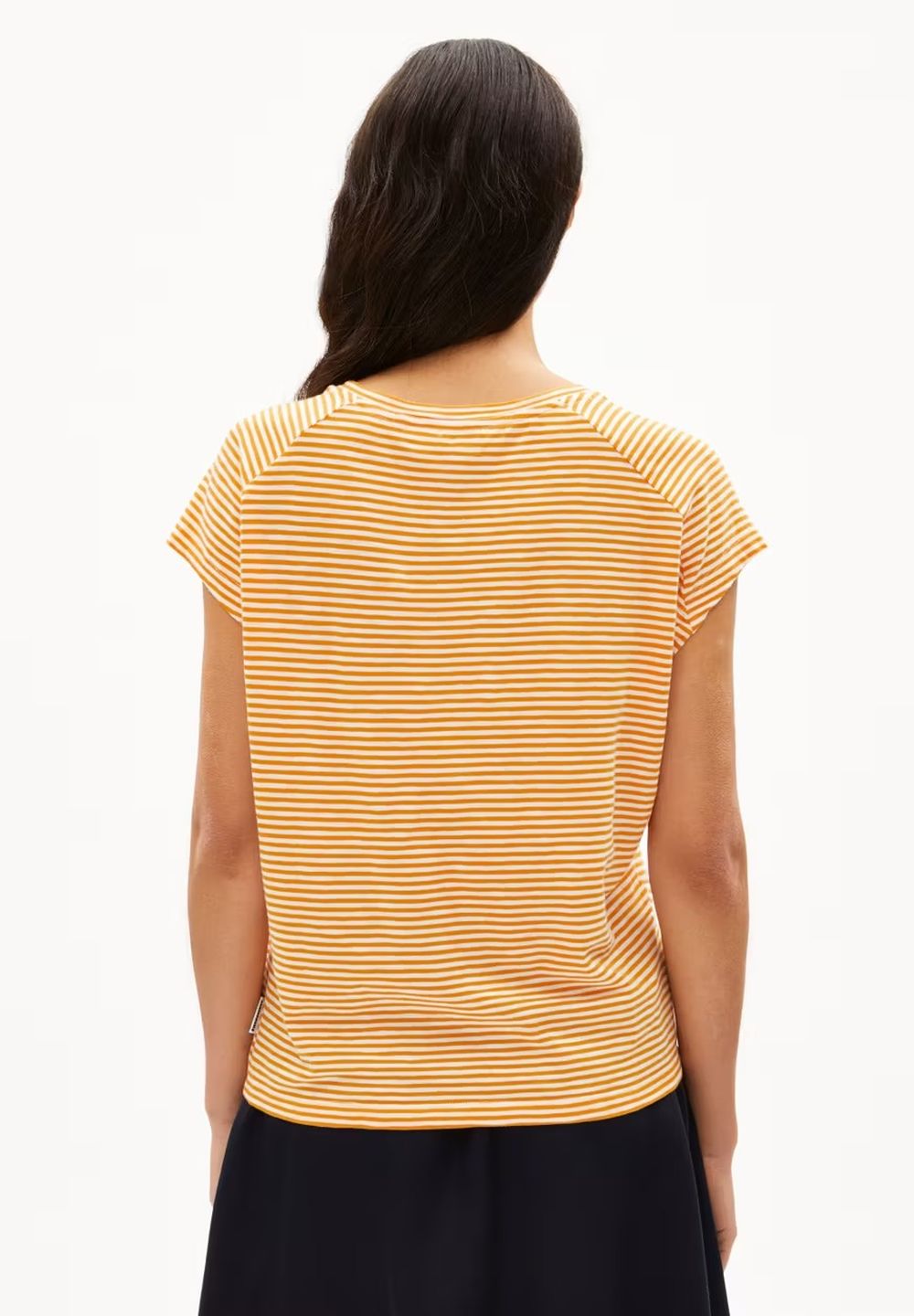 T-Shirt Oneliaa Lovely Stripes oatmilk-light tangerine von Armedangels