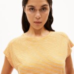 T-Shirt Oneliaa Lovely Stripes oatmilk-light tangerine von Armedangels