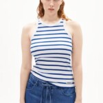 Top Kanitaa Stripes white-lapis blue von Armedangels