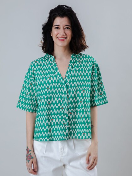 Bluse Sunset Cropped green von Brava Fabrics