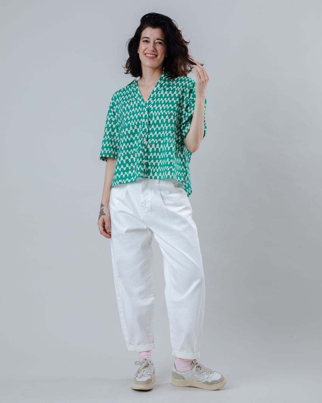 Bluse Sunset Cropped green von Brava Fabrics