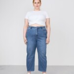 Jeans Dew Flared Soft Denim - French Pocket medium blue von DAWN