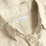 Bluse Aster Fold up Leinen yarndyed - light feather gray von KnowledgeCotton Apparel