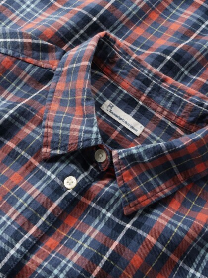 Hemd Flannel Boyfriend Fit Checked blue check von KnowledgeCotton Apparel