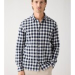 Hemd Regular Checked blue check von KnowledgeCotton Apparel