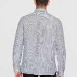 Hemd Regular Striped Leinen total eclipse von KnowledgeCotton Apparel