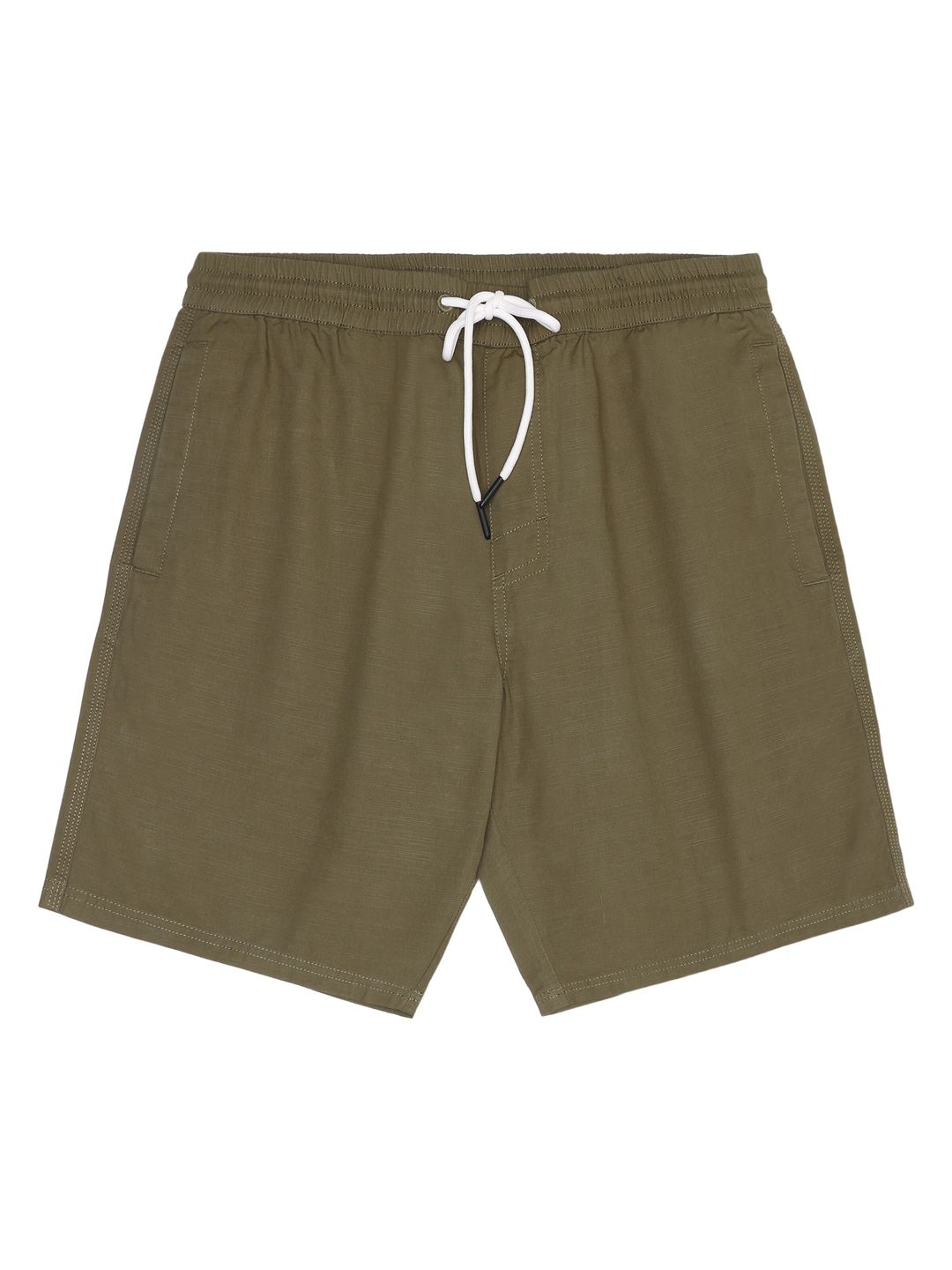 Shorts Boardwalk Slub with elastic waist burned olive von KnowledgeCotton Apparel