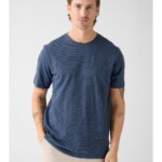 T-Shirt Narrow Striped Slub navy von KnowledgeCotton Apparel