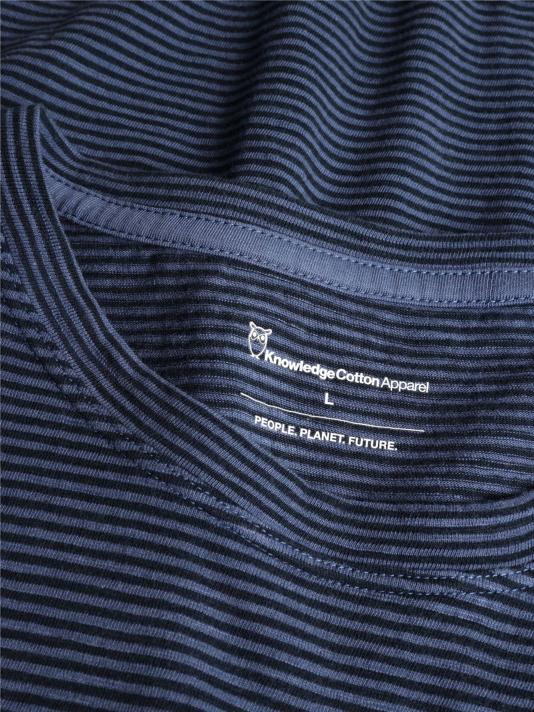 T-Shirt Narrow Striped Slub navy von KnowledgeCotton Apparel