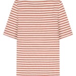 T-Shirt Striped Rib red stripe von KnowledgeCotton Apparel