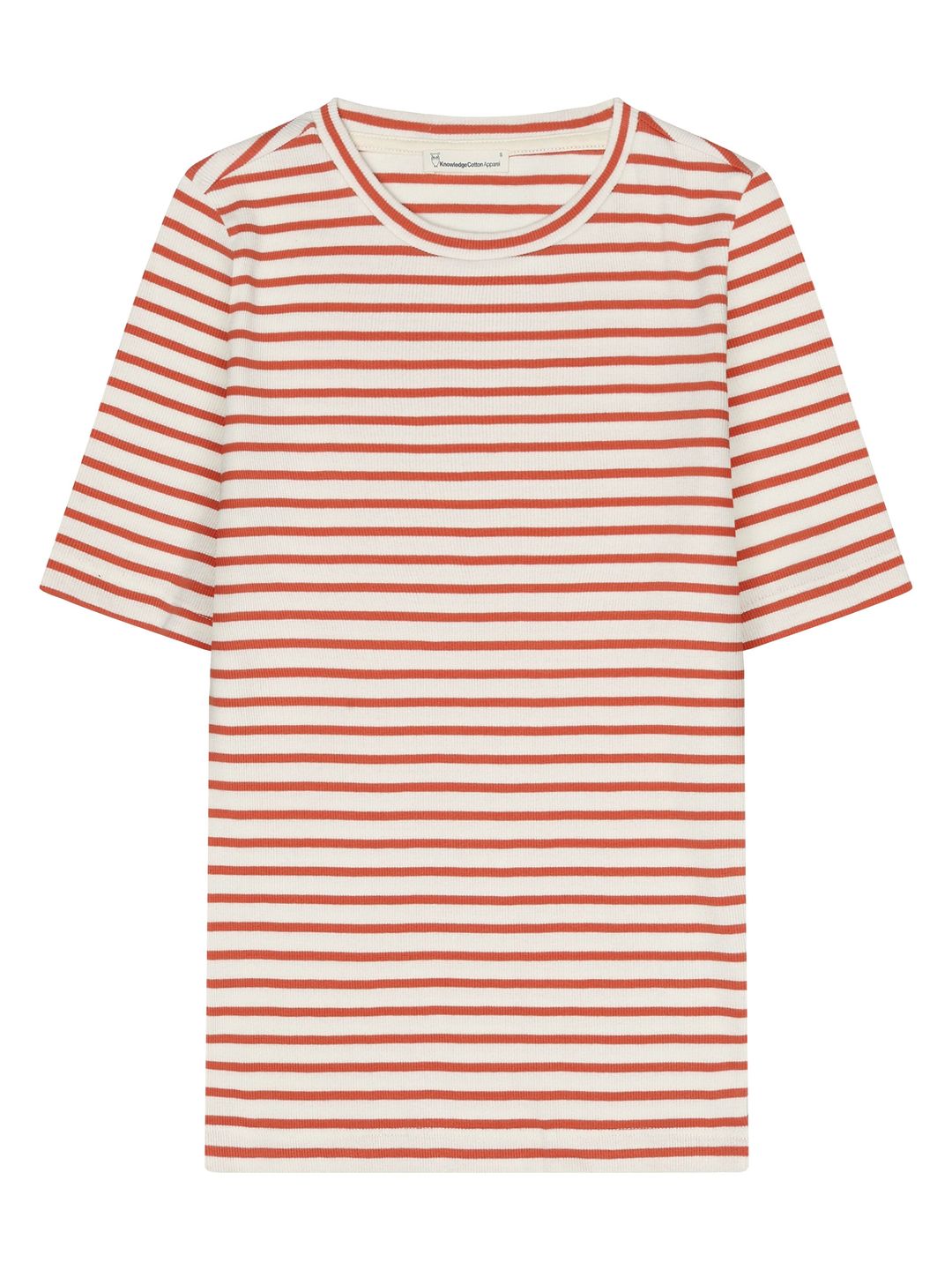 T-Shirt Striped Rib red stripe von KnowledgeCotton Apparel