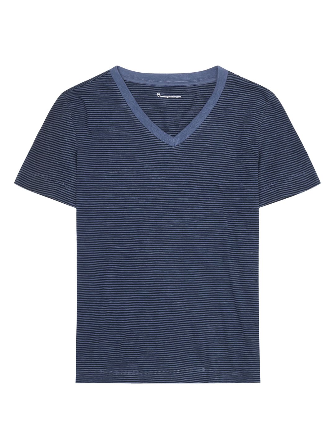 T-Shirt V-neck Slub navy von KnowledgeCotton Apparel